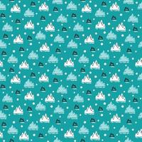 Winter seamless pattern with abstract icebergs drawn in doodle style vector