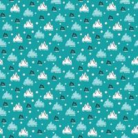 Winter seamless pattern with abstract icebergs drawn in doodle style vector