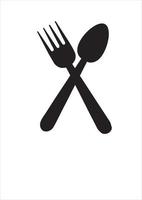 Ilustración de vector de cuchara y tenedor. adecuado para la promoción de negocios de alimentos
