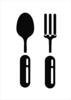 Ilustración de vector de cuchara y tenedor. adecuado para la promoción de negocios de alimentos