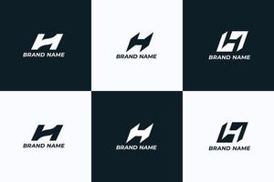 Set of three unique h logos vector