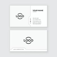 White minimal business card design with drop shadow effect. vector