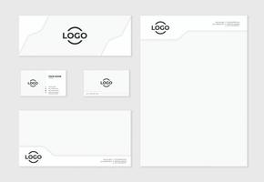 White minimal stationary design with drop shadow effect. vector