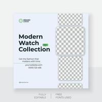 Modern watch collection social media post design. vector