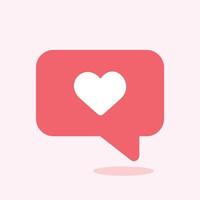 Chat Message with Heart Icon on a pink background vector