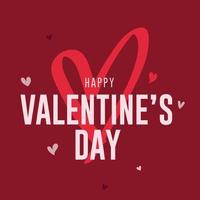 Valentine promotional red banner with heart in the middle vector