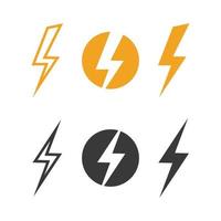 plantilla de diseño de ilustración de conjunto de iconos de vector de logotipo eléctrico flash. bolt energy icon.electric logo flash vector bolt