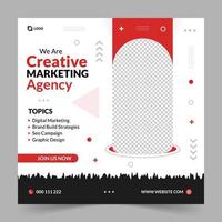 Creative Marketing Agency Banner Design, Business Social Media Post Template, Web Banner. Pro Vector