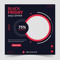 Editable Black Friday Sale social media post. Big sale special offer. Black Friday modern promotional web banner for social media mobile apps. Vector illustration.