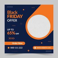 publicación de redes sociales de venta de viernes negro editable. oferta especial de gran venta. banner web promocional moderno de viernes negro para aplicaciones móviles de redes sociales. ilustración vectorial vector