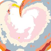 Colorful Abstract frame, background texture in the shape of a heart in trendy pale shades. Isolate vector