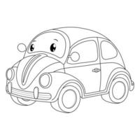 página para colorear de coches para niños vector