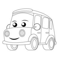 página para colorear de coches para niños vector