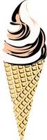 A bowl of ice cream on a cone vector