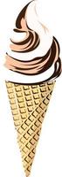 A bowl of ice cream on a cone vector