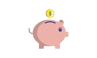 piggy bank with gold coins vector