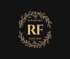 RF Initials letter Wedding monogram logos collection, hand drawn modern minimalistic and floral templates for Invitation cards, Save the Date, elegant identity for restaurant, boutique, cafe in vector