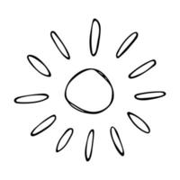 Hand drawn abstract sun symbol. Summer doodle. Single vector element for design
