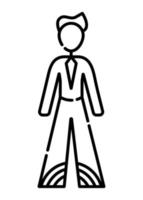 Man in a business suit, line icon vector