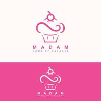 minimalist sweet cupcake logo template vector