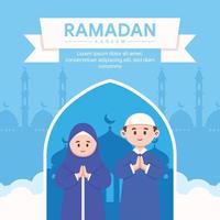 ramadan banner illustration in flat design vector