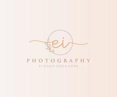 Initial EI feminine logo. Usable for Nature, Salon, Spa, Cosmetic and Beauty Logos. Flat Vector Logo Design Template Element.