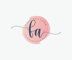 Initial FA feminine logo. Usable for Nature, Salon, Spa, Cosmetic and Beauty Logos. Flat Vector Logo Design Template Element.