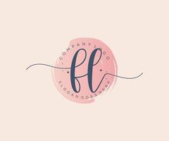 Initial FL feminine logo. Usable for Nature, Salon, Spa, Cosmetic and Beauty Logos. Flat Vector Logo Design Template Element.