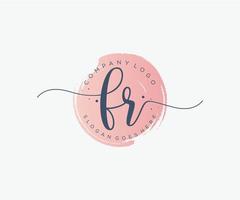 Initial FR feminine logo. Usable for Nature, Salon, Spa, Cosmetic and Beauty Logos. Flat Vector Logo Design Template Element.