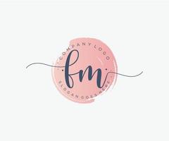 Initial FM feminine logo. Usable for Nature, Salon, Spa, Cosmetic and Beauty Logos. Flat Vector Logo Design Template Element.