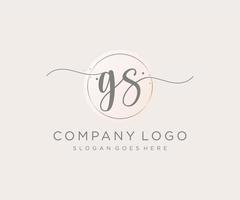 Initial GS feminine logo. Usable for Nature, Salon, Spa, Cosmetic and Beauty Logos. Flat Vector Logo Design Template Element.
