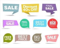 Collection of Modern colorful New note label mark tag vector