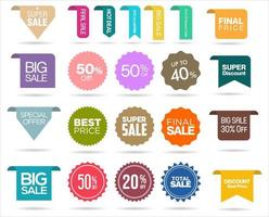 Collection of Modern colorful New note label mark tag vector