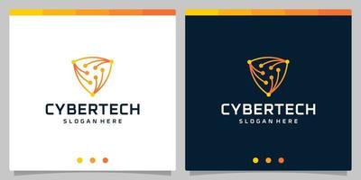 logotipo de diseño de plantilla tecnología cibernética o placa de circuito de tecnología futurista plantilla de logotipo abstracto. vector