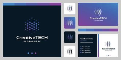 Inspiration logo initial letter N abstract with tech style and gradient color. Business card template vector