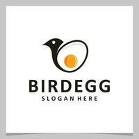 Inspiration logo design egg with bird logo. Premium vector