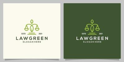 Logo Justice law with leaf symbols. law office, law firm, attorney services, luxury logo design templates. Premium vector