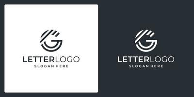Alphabet letters Initial Monogram logo G with line models. Premium vector