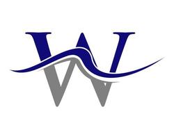 diseño inicial del logotipo de la letra w. monograma y plantilla de vector de logotipo de alfabeto creativo
