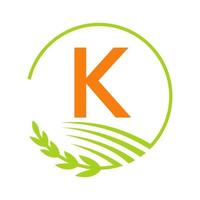 Agriculture Logo Letter K Concept vector