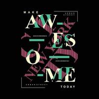 make awesome today new york city striped abstract graphic typography vector