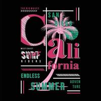 california surf rider graphic typography vector print