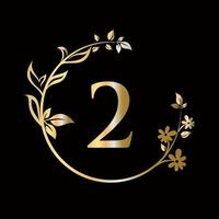 Letter 2 Beauty flower logo decorative, flower, beauty, spa vector template