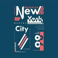 impresión vectorial de tipografía gráfica de marco de texto de la ciudad de nueva york y otros usos vector