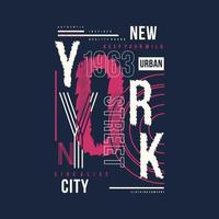 marco de texto de la ciudad de nueva york tipografía gráfica abstracta a rayas impresión vectorial vector