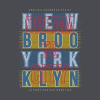 brooklyn nueva york letras tipografía gráfica vector imprimir