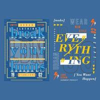 set of slogan text frame graphic typographyvector print vector