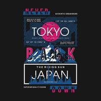 never back down, tokyo japan, abstract symbol graphic t shirt print vector