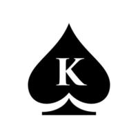 logotipo de la letra k del casino. plantilla de logotipo de casino de póquer vegas vector