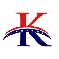 Initial Letter K American Logo. USA American Logo vector